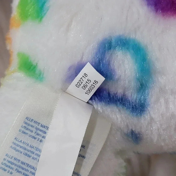 Build A Bear Rainbow Hearts Teddy Bear Plush Stuffed Animal Toy White 17 Inch - Picture 4 of 6